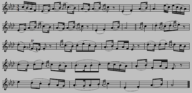 9. "Ellen A Roon", melody line transcribed from piano arrangement in: Edward Bunting, The Ancient Music of Ireland, Dublin 1840, p. 94