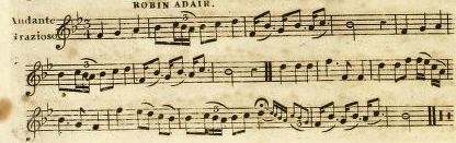 27. Robin Adair, from: Edinburgh Repository Of Music; Containing the most Select English, Scottish & Irish Airs, Reels, Strathspeys &c, Arranged For The German Flute Or Violin, Vol. 1, Edinburgh ca. 1818, p. 70