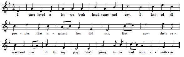 12. "The Forsaken Bridegroom", as sung by Mrs. Kelman, 1907, text & tune quoted from: The Greig-Duncan Folk Song Collection, Vol. 6, edited by Patrick Shuldham-Shaw, Emily B. Lyle & Elaine Petrie, Aberdeen 1995 , No. 1198C, p.314