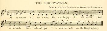 11. "The Highway Man", collected in Liverpool by Frank Kidson, in: JFSS 1906, p. 291 11. "The Highway Man", collected in Liverpool by Frank Kidson, in: JFSS 1906, p. 291
