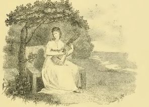 7. Lady with a harp-guitar, illustration from Chabran's Instructions for playing on the Harp-Guitar and Lute, reprinted in Armstrong 1908, p. 27
