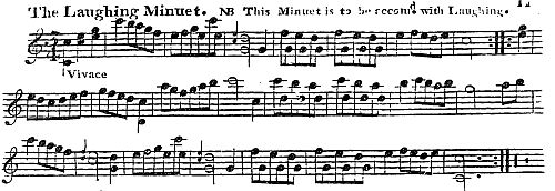 3. The Laughing Minuet, from: Longman & Broderip's  Pocket Book For The Guittar, 2nd Edition, London 1776,p. 11