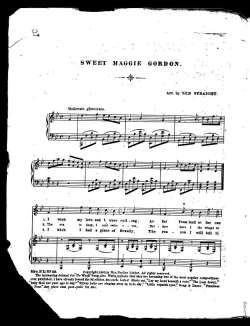 13. From sheet music: Ned Straight, "Sweet Maggie Gordon", New York 1880