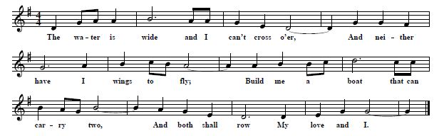 1. "The Water Is Wide", music sheet and midi-file created from file in abc-notation at www.abcnotation.com 