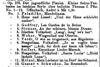 8. From: Friedrich Hofmeister, Handbuch der musikalischen Literatur oderVerzeichniss der im deutschen Reiche und in den angrenzenden Lndern Erschienenen Musikalien, auch musikalische Schriften, Abbildungen und plastische Darstellungen mit Anzeige der Verleger und preise. In alphabetischer Ordnung. 7. Band oder 4. Ergnzungsband. Die von Anfang 1868 bis Ende 1873 neu erschienenen und neu aufgelegten Werke enthaltend, Friedrich Hofmeister, Leipzig, 1876, p. 247