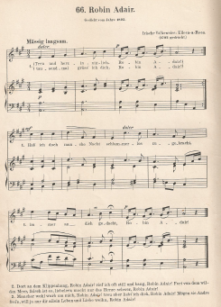 49.  "Robin Adair", from: Ludwig Erk (ed.), Volkslieder-Album. 80 Volkslieder fr eine Singstimme mit Pianofortebegleitung, Leipzig, n. d. [1872], No. 66, p. 66