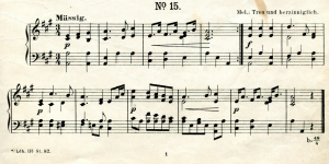 78. "Mel.: Treu und herzinniglich", in: A[ugust] Gller, Turn- und Tanzlust. 86 volkstmliche, leicht spielbare Lieder mit Tanzweisen und anderen Tonstcken in geeigneter Verbindung zur Begleitung von Turnbungen der Mdchen und der Knaben, 2. verb. u. verm. Auflage, Karlsruhe 1909, No. 15, p. 37
