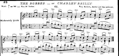 10. "The Robber - Charles Reily", from: Edward Bunting, The Ancient Music of Ireland, Dublin 1840, No. 65, p. 48)