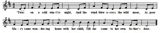 H: The melody of "Mary From The Wild Moor" as  published in John Lair (ed.), 100 WLS Barn Dance Favorites, Chicago 1935